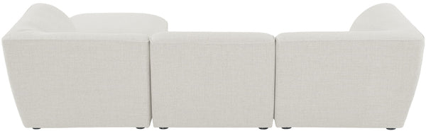 Miramar Linen Textured Fabric / Engineered Wood / Foam Contemporary Cream Durable Linen Textured Modular Sectional - 109" W x 73" D x 28.5" H