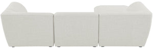 Miramar Linen Textured Fabric / Engineered Wood / Foam Contemporary Cream Durable Linen Textured Modular Sectional - 109" W x 73" D x 28.5" H