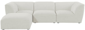 Miramar Linen Textured Fabric / Engineered Wood / Foam Contemporary Cream Durable Linen Textured Modular Sectional - 109" W x 73" D x 28.5" H