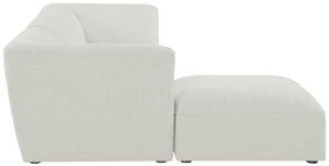 Miramar Linen Textured Fabric / Engineered Wood / Foam Contemporary Cream Durable Linen Textured Modular Sectional - 109" W x 73" D x 28.5" H