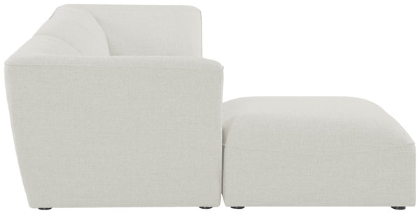 Miramar Linen Textured Fabric / Engineered Wood / Foam Contemporary Cream Durable Linen Textured Modular Sectional - 109" W x 73" D x 28.5" H
