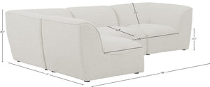Miramar Linen Textured Fabric / Engineered Wood / Foam Contemporary Cream Durable Linen Textured Modular Sectional - 109" W x 71" D x 28.5" H