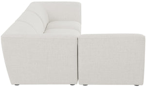 Miramar Linen Textured Fabric / Engineered Wood / Foam Contemporary Cream Durable Linen Textured Modular Sectional - 109" W x 71" D x 28.5" H