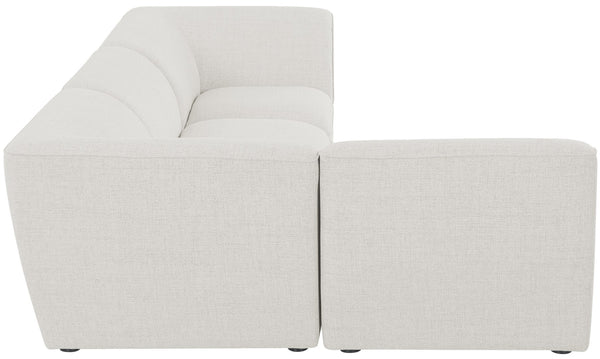 Miramar Linen Textured Fabric / Engineered Wood / Foam Contemporary Cream Durable Linen Textured Modular Sectional - 109" W x 71" D x 28.5" H