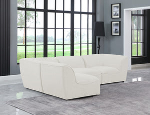 Miramar Linen Textured Fabric / Engineered Wood / Foam Contemporary Cream Durable Linen Textured Modular Sectional - 109" W x 71" D x 28.5" H