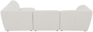 Miramar Linen Textured Fabric / Engineered Wood / Foam Contemporary Cream Durable Linen Textured Modular Sectional - 109" W x 71" D x 28.5" H