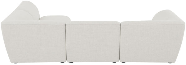 Miramar Linen Textured Fabric / Engineered Wood / Foam Contemporary Cream Durable Linen Textured Modular Sectional - 109" W x 71" D x 28.5" H