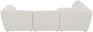 Miramar Linen Textured Fabric / Engineered Wood / Foam Contemporary Cream Durable Linen Textured Modular Sectional - 109" W x 71" D x 28.5" H