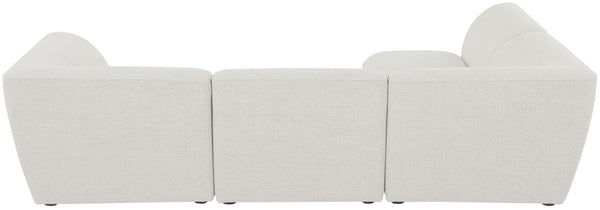 Miramar Linen Textured Fabric / Engineered Wood / Foam Contemporary Cream Durable Linen Textured Modular Sectional - 109" W x 71" D x 28.5" H