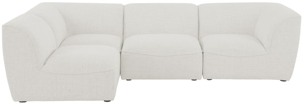 Miramar Linen Textured Fabric / Engineered Wood / Foam Contemporary Cream Durable Linen Textured Modular Sectional - 109" W x 71" D x 28.5" H
