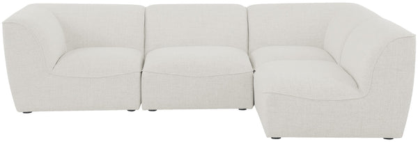 Miramar Linen Textured Fabric / Engineered Wood / Foam Contemporary Cream Durable Linen Textured Modular Sectional - 109" W x 71" D x 28.5" H