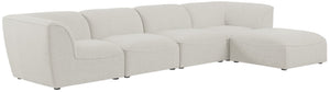 Miramar Linen Textured Fabric / Engineered Wood / Foam Contemporary Cream Durable Linen Textured Modular Sectional - 142" W x 73" D x 28.5" H