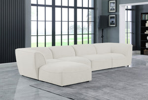 Miramar Linen Textured Fabric / Engineered Wood / Foam Contemporary Cream Durable Linen Textured Modular Sectional - 142" W x 73" D x 28.5" H