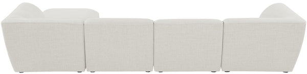 Miramar Linen Textured Fabric / Engineered Wood / Foam Contemporary Cream Durable Linen Textured Modular Sectional - 142" W x 73" D x 28.5" H