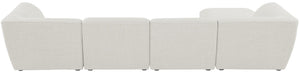Miramar Linen Textured Fabric / Engineered Wood / Foam Contemporary Cream Durable Linen Textured Modular Sectional - 142" W x 73" D x 28.5" H