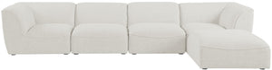 Miramar Linen Textured Fabric / Engineered Wood / Foam Contemporary Cream Durable Linen Textured Modular Sectional - 142" W x 73" D x 28.5" H