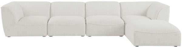 Miramar Linen Textured Fabric / Engineered Wood / Foam Contemporary Cream Durable Linen Textured Modular Sectional - 142" W x 73" D x 28.5" H
