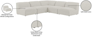 Miramar Linen Textured Fabric / Engineered Wood / Foam Contemporary Cream Durable Linen Textured Modular Sectional - 104" W x 104" D x 28.5" H