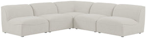 Miramar Linen Textured Fabric / Engineered Wood / Foam Contemporary Cream Durable Linen Textured Modular Sectional - 104" W x 104" D x 28.5" H