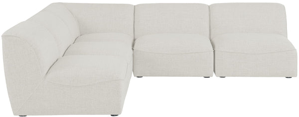 Miramar Linen Textured Fabric / Engineered Wood / Foam Contemporary Cream Durable Linen Textured Modular Sectional - 104" W x 104" D x 28.5" H