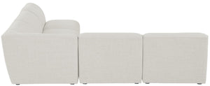 Miramar Linen Textured Fabric / Engineered Wood / Foam Contemporary Cream Durable Linen Textured Modular Sectional - 104" W x 104" D x 28.5" H