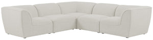 Miramar Linen Textured Fabric / Engineered Wood / Foam Contemporary Cream Durable Linen Textured Modular Sectional - 109" W x 109" D x 28.5" H