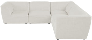 Miramar Linen Textured Fabric / Engineered Wood / Foam Contemporary Cream Durable Linen Textured Modular Sectional - 109" W x 109" D x 28.5" H