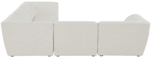 Miramar Linen Textured Fabric / Engineered Wood / Foam Contemporary Cream Durable Linen Textured Modular Sectional - 109" W x 109" D x 28.5" H