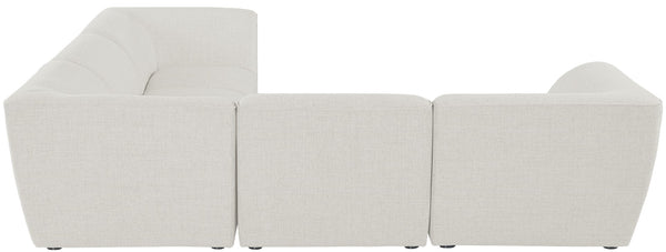 Miramar Linen Textured Fabric / Engineered Wood / Foam Contemporary Cream Durable Linen Textured Modular Sectional - 109" W x 109" D x 28.5" H