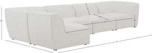 Miramar Linen Textured Fabric / Engineered Wood / Foam Contemporary Cream Durable Linen Textured Modular Sectional - 142" W x 71" D x 28.5" H