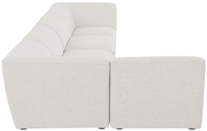 Miramar Linen Textured Fabric / Engineered Wood / Foam Contemporary Cream Durable Linen Textured Modular Sectional - 142" W x 71" D x 28.5" H