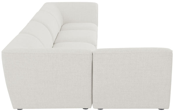 Miramar Linen Textured Fabric / Engineered Wood / Foam Contemporary Cream Durable Linen Textured Modular Sectional - 142" W x 71" D x 28.5" H