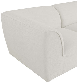 Miramar Linen Textured Fabric / Engineered Wood / Foam Contemporary Cream Durable Linen Textured Modular Sectional - 142" W x 71" D x 28.5" H