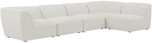 Miramar Linen Textured Fabric / Engineered Wood / Foam Contemporary Cream Durable Linen Textured Modular Sectional - 142" W x 71" D x 28.5" H