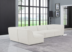 Miramar Linen Textured Fabric / Engineered Wood / Foam Contemporary Cream Durable Linen Textured Modular Sectional - 142" W x 71" D x 28.5" H