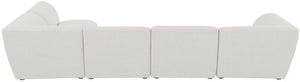 Miramar Linen Textured Fabric / Engineered Wood / Foam Contemporary Cream Durable Linen Textured Modular Sectional - 142" W x 71" D x 28.5" H