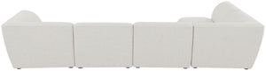 Miramar Linen Textured Fabric / Engineered Wood / Foam Contemporary Cream Durable Linen Textured Modular Sectional - 142" W x 71" D x 28.5" H