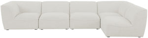 Miramar Linen Textured Fabric / Engineered Wood / Foam Contemporary Cream Durable Linen Textured Modular Sectional - 142" W x 71" D x 28.5" H