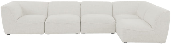 Miramar Linen Textured Fabric / Engineered Wood / Foam Contemporary Cream Durable Linen Textured Modular Sectional - 142" W x 71" D x 28.5" H