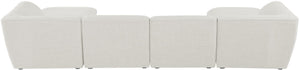 Miramar Linen Textured Fabric / Engineered Wood / Foam Contemporary Cream Durable Linen Textured Modular Sectional - 142" W x 73" D x 28.5" H