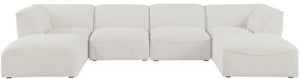 Miramar Linen Textured Fabric / Engineered Wood / Foam Contemporary Cream Durable Linen Textured Modular Sectional - 142" W x 73" D x 28.5" H