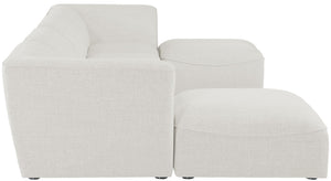 Miramar Linen Textured Fabric / Engineered Wood / Foam Contemporary Cream Durable Linen Textured Modular Sectional - 142" W x 73" D x 28.5" H