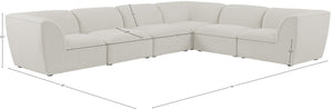 Miramar Linen Textured Fabric / Engineered Wood / Foam Contemporary Cream Durable Linen Textured Modular Sectional - 142" W x 109" D x 28.5" H