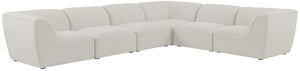 Miramar Linen Textured Fabric / Engineered Wood / Foam Contemporary Cream Durable Linen Textured Modular Sectional - 142" W x 109" D x 28.5" H