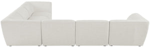 Miramar Linen Textured Fabric / Engineered Wood / Foam Contemporary Cream Durable Linen Textured Modular Sectional - 142" W x 109" D x 28.5" H