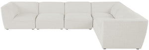 Miramar Linen Textured Fabric / Engineered Wood / Foam Contemporary Cream Durable Linen Textured Modular Sectional - 142" W x 109" D x 28.5" H