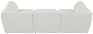 Miramar Linen Textured Fabric / Engineered Wood / Foam Contemporary Cream Durable Linen Textured Modular Sectional - 109" W x 71" D x 28.5" H