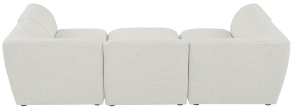 Miramar Linen Textured Fabric / Engineered Wood / Foam Contemporary Cream Durable Linen Textured Modular Sectional - 109" W x 71" D x 28.5" H