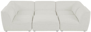 Miramar Linen Textured Fabric / Engineered Wood / Foam Contemporary Cream Durable Linen Textured Modular Sectional - 109" W x 71" D x 28.5" H