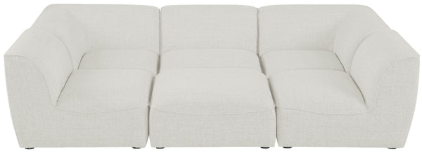 Miramar Linen Textured Fabric / Engineered Wood / Foam Contemporary Cream Durable Linen Textured Modular Sectional - 109" W x 71" D x 28.5" H